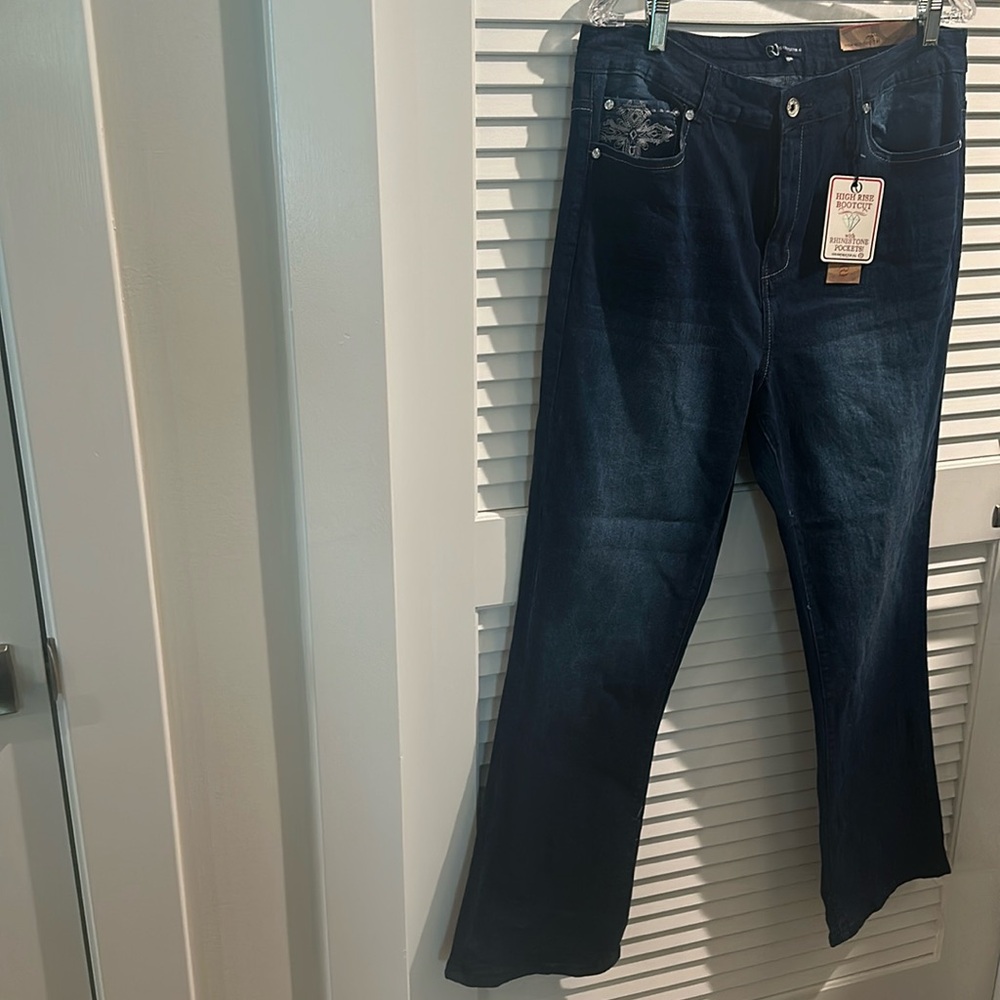 NWT One Republic For All Hogh Rise Boot Cit Jean with Jeweled Back pockets - 16W